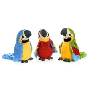 Junior Knows vicces és aranyos plüss papagáj - beszél és visszabeszél (BBJ)