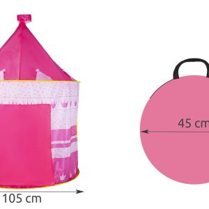Rózsaszín varázskastély játszósátor - hordozható, kültérre, beltérre, 135x105cm (BBJ) - Image 10