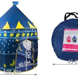 Kék varázskastély játszósátor - hordozható, kültérre, beltérre,135x105cm (BBJ) - Image 7