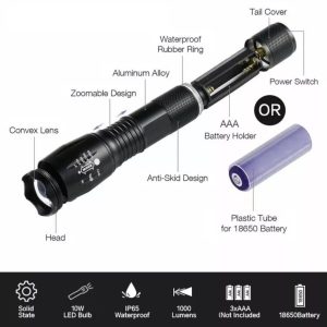 T6 strapabíró és vízálló akkus cree led zoom kézi lámpa - kerékpárra is rögzíthető (BBL) - Image 9