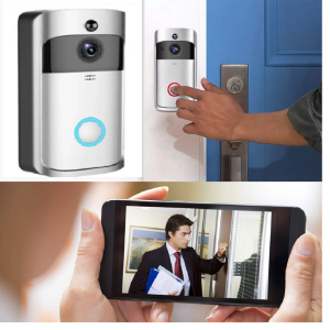 Vezeték nélküli WiFi okos kapucsengő beépített HD kamerával - mozgásérzékelővel, beépített hangszóróval, esőálló (BBV)