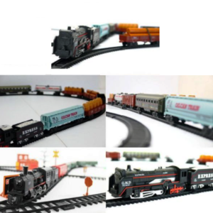 Szuper önjáró játékvonat készlet mozdonnyal vagonokkal sínpályával (BBJ)