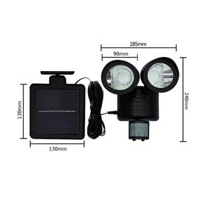 BB Mozgásérzékelős, vízálló szolár világítás két fényforrással és 120°-os világítási szöggel (BBL) - Image 9