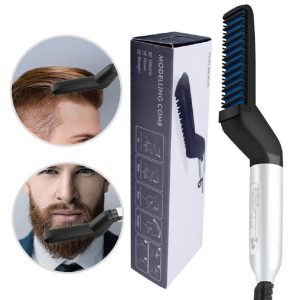 Többfunkciós elektromos haj- és szakállformázó fésű férfiaknak - 120°C-os optimális hőmérséklet, 10W (BBM)