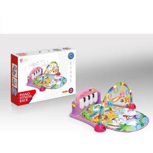 Piano Fitness baba játszószőnyeg - állatos csörgőkkel, hang-, és fényhatásokkal, altatózenével - rózsaszín/lila (BBJ) - Image 10