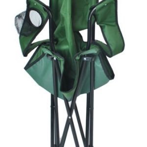 Összecsukható és könnyen hordozható kempingszék italtartós karfával és 120 kg teherbírással - zöld horgászszék (BBL) - Image 11