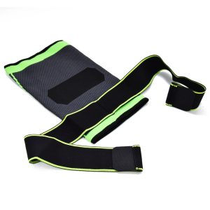 Kompressziós térdrögzítő állítható pántokkal sportoláshoz és térdfájdalmak ellen – zöld-fekete - 3XL (BBM) (BBKM) - Image 6