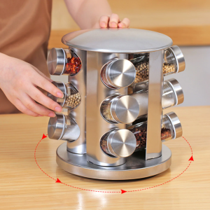 Forgó fűszertartó állvány 12 üveggel – praktikus és modern konyhai kiegészítő (BBV) (BBKM) - Image 4