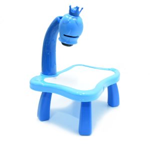 Mini projektoros zenélő rajzasztal gyerekeknek - filctollakkal, mintákkal kék (BBJ) - Image 3