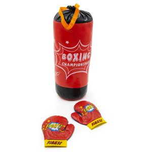 Felakasztható boxzsák boxkesztűvel gyerekeknek - piros - 50x21x21 cm (BBJ) - Image 6