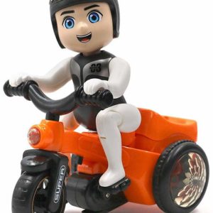 Egykerekező biciklis fiú - pörgő, forgó, zenélő, 3D világító kerékpáros figura (BBJ) - Image 3