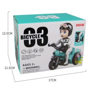 Egykerekező biciklis fiú - pörgő, forgó, zenélő, 3D világító kerékpáros figura (BBJ) - Image 8