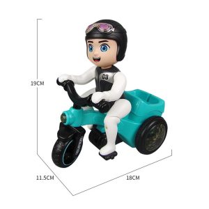 Egykerekező biciklis fiú - pörgő, forgó, zenélő, 3D világító kerékpáros figura (BBJ) - Image 6