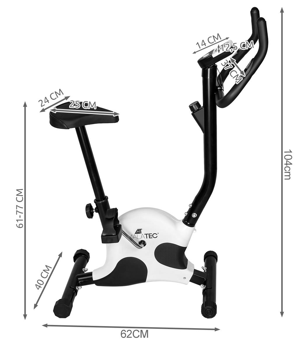 Malatec szobakerékpár digitális kijelzővel – fekete és fehér (BB10015) (2)