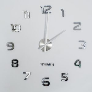 Csináld magad 3D falióra öntapadós elemekkel - DIY kreatív modern falióra - ezüst színű (BBV) - Image 11