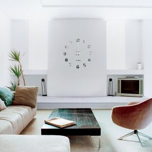 Csináld magad 3D falióra öntapadós elemekkel - DIY kreatív modern falióra - ezüst színű (BBV) - Image 3