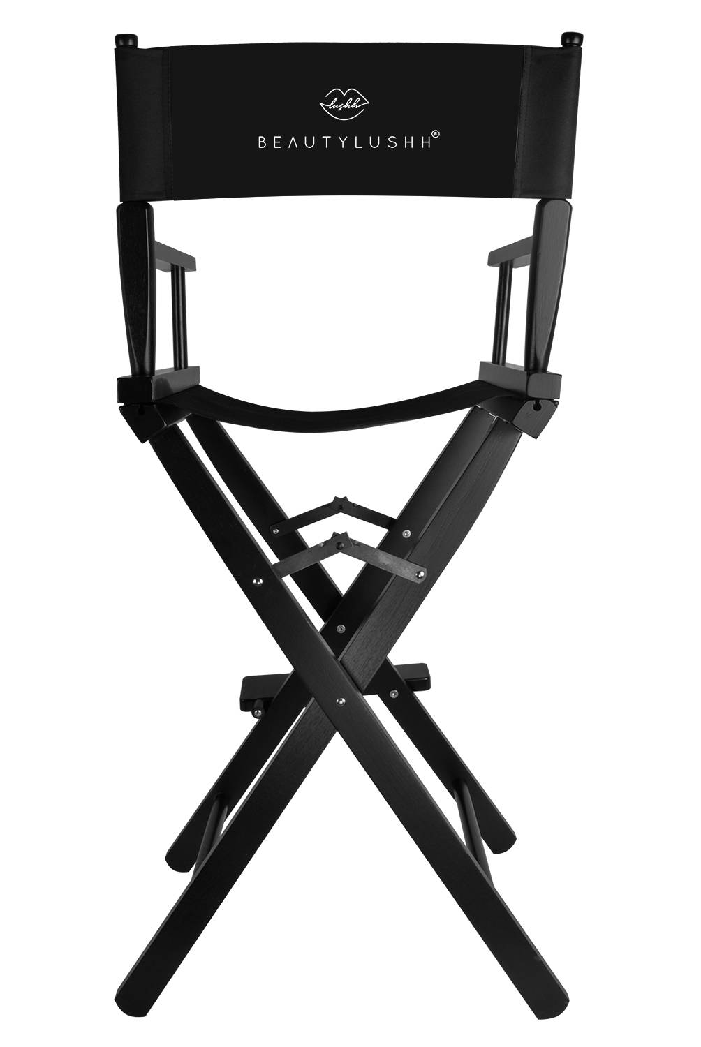 Összecsukható fekete fa kozmetika szék lábtartóval (BB9917) (12)