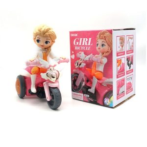 Egykerekező lány szárnyas biciklin - kerékpáros figura zenével és fényhatásokkal (BBJ)