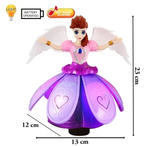 Anna - zenélő, táncoló, forgó mesebeli baba szárnyakkal, sziromszoknyával  (BBJ) - Image 6