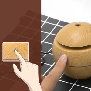 Gömb alakú ultrahangos aroma diffúzor világosbarna színben LED világítással - 130 ml (BBV) - Image 6