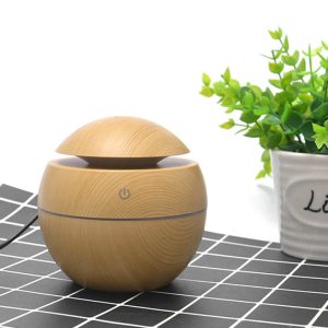 Gömb alakú ultrahangos aroma diffúzor világosbarna színben LED világítással - 130 ml (BBV) - Image 9