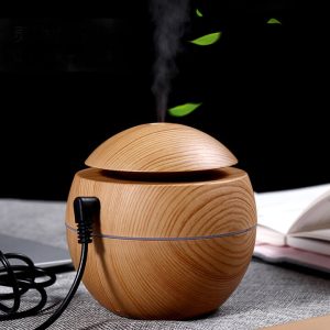 Gömb alakú ultrahangos aroma diffúzor világosbarna színben LED világítással - 130 ml (BBV) - Image 3