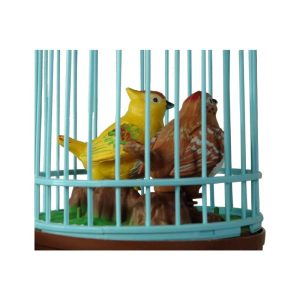 Kedvesen éneklő és táncoló kismadarak kalitkában led világítással (BBJ) - Image 4