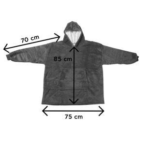 Pihe-puha otthoni belebújós óriás takaró - kapucnis, előzsebes házi köntös, pulcsi - egyméretes, szürke (BBM) - Image 3