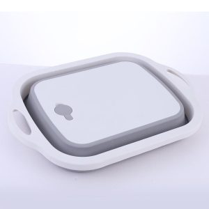 Helytakarékos, összecsukható 3in1 konyhai szilikon kosár - zöldégmosó, vágódeszka és tárolóedény (BBM) - Image 12