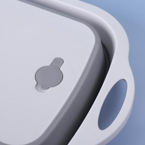 Helytakarékos, összecsukható 3in1 konyhai szilikon kosár - zöldégmosó, vágódeszka és tárolóedény (BBM) - Image 6