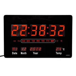 BB02 Nagy méretű digitális óra idő, dátum és hőmérséklet kijelzéssel - asztalra és falra is helyezhető - 32 x 20 x 3 cm (BBL) - Image 7