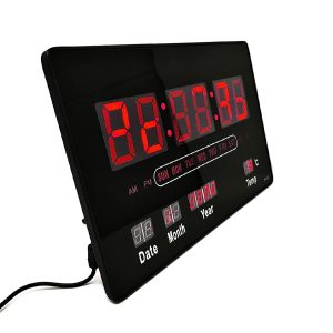 BB02 Nagy méretű digitális óra idő, dátum és hőmérséklet kijelzéssel - asztalra és falra is helyezhető - 32 x 20 x 3 cm (BBL) - Image 9