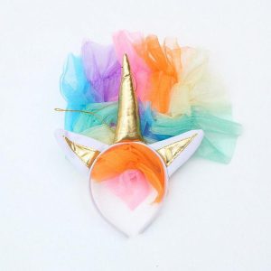 Farsangi unikornis jelmez kislányoknak szivárványszínű ruhával, fejdísszel és szárnyakkal - L méret - 130 cm magasságra (BBJ) - Image 14