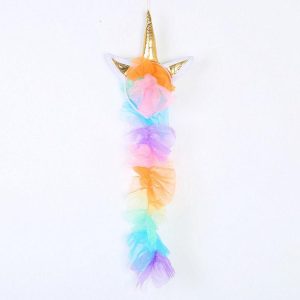 Farsangi unikornis jelmez kislányoknak szivárványszínű ruhával, fejdísszel és szárnyakkal - L méret - 130 cm magasságra (BBJ) - Image 15