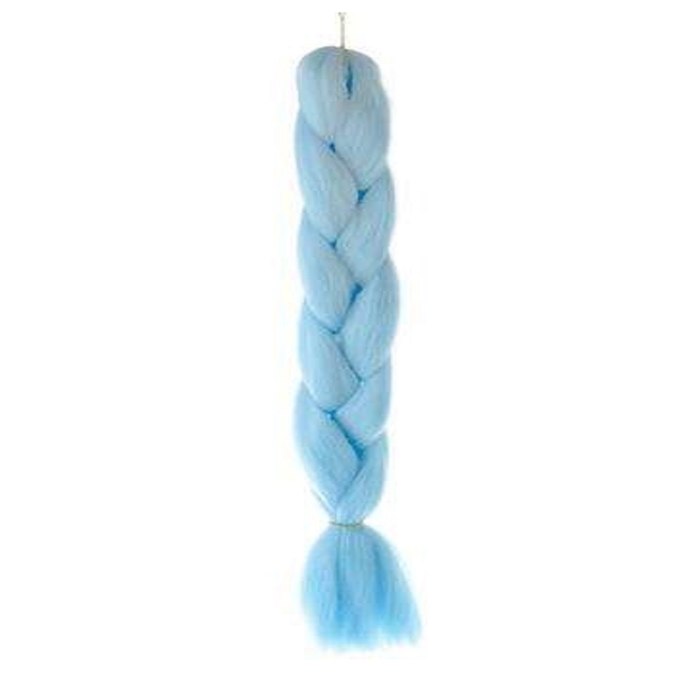 Hőálló, formázható szintetikus hajfonat, farsangra, partikra, leánybúcsúra – 60 cm, kék (BB-10349) (2)