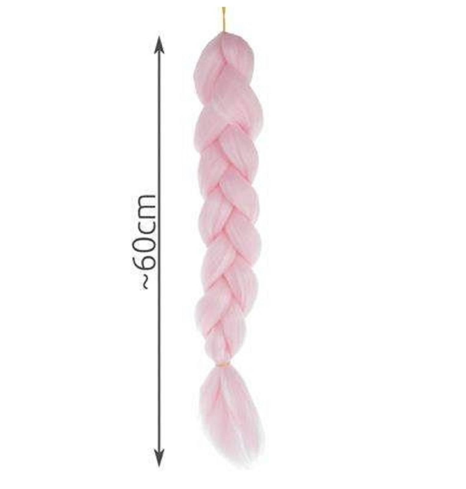 Hőálló, formázható szintetikus hajfonat, farsangra, partikra, leánybúcsúra – 60 cm, világos rózsaszín (BB-10346) (1)