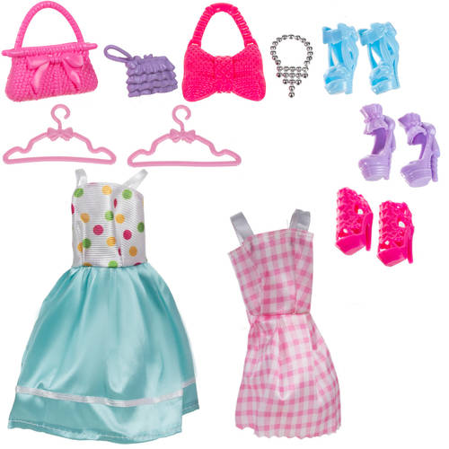 Hordozható ruhásszekrény bőrönben babáknak – 34x19x7cm , rózsaszín szín (BB-20585) (13)