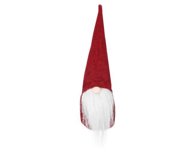 Karácsonyi manó dekoráció, piros sapkával, fehér szakállal – 30 x 8 cm (BB-11422) (6)