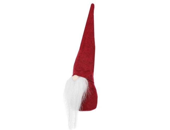 Karácsonyi manó dekoráció, piros sapkával, fehér szakállal – 30 x 8 cm (BB-11422) (7)