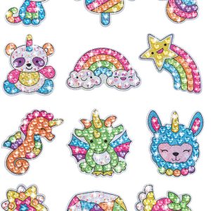 Kreatív strasszköves matrica készítő készlet 12 vidám mintával - gyémántszemes kirakó gyerekeknek (BBJ) - Image 8