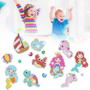 Kreatív strasszköves matrica készítő készlet 12 vidám mintával - gyémántszemes kirakó gyerekeknek (BBJ) - Image 5