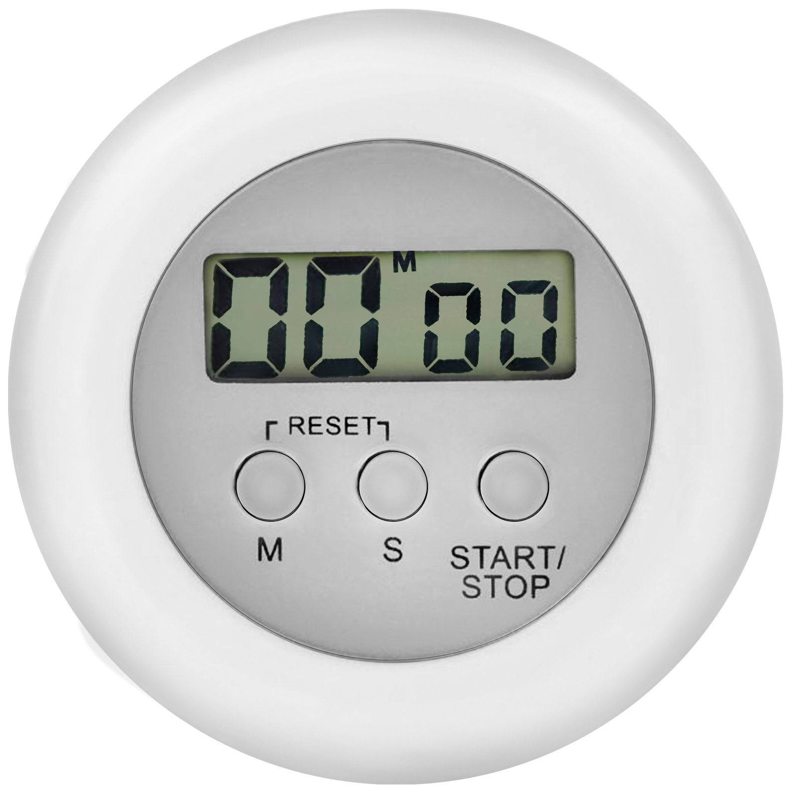 Mágneses konyhai időzítő óra LCD kijelzővel, állítható állvánnyal – 6 cm, fehér (BB-1692) (6)