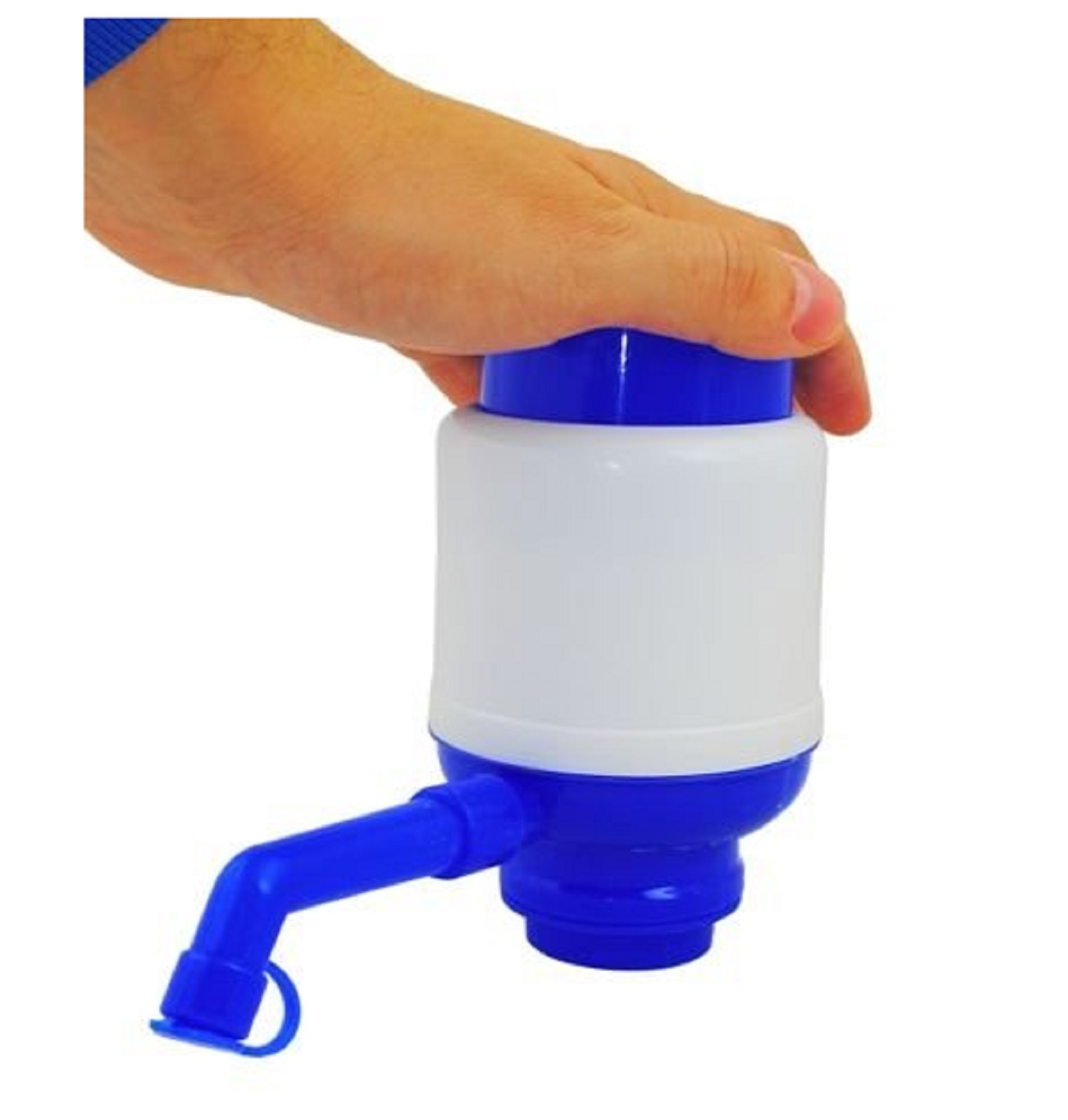 Univerzális, könnyen használható pumpás víz adagoló – 17 x 16cm, kék – fehér szín (BB-037) (5)