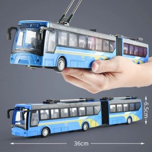 City bus - nagy méretű távirányítós csuklós trolibusz világító fényszórókkal és tölthető akkumulátorral - 36 cm (BBJ) - Image 5