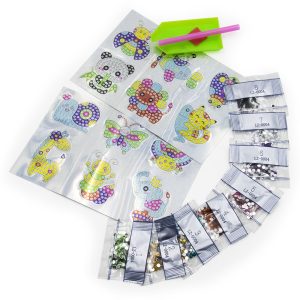 Kreatív strasszköves matrica készítő készlet 12 vidám mintával - gyémántszemes kirakó gyerekeknek (BBJ) - Image 11