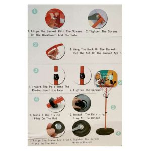 80-200 cm-ig állítható magasságú, állványos gyermek kosárlabda palánk hálóval kül- és beltérre (BBJ) - Image 7