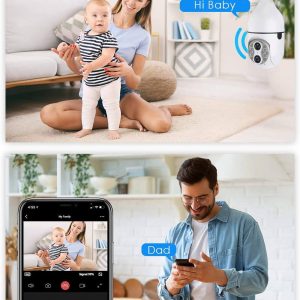 Telefonról vezérelhető, villanykörtének álcázott térfigyelő kamera két lencsével és E27 foglalattal (BBD) (BBV) - Image 3