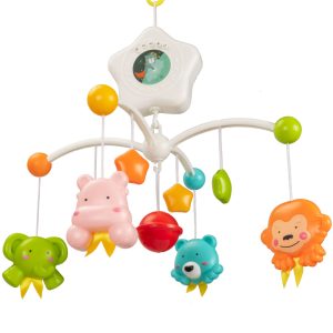 Zenélő, világító kiságyforgó babáknak négy aranyos állatfigurával - 37 x 26 x 6.5 cm (BBJ) - Image 3