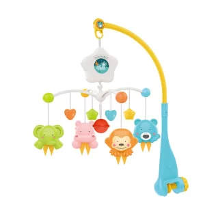 Zenélő, világító kiságyforgó babáknak négy aranyos állatfigurával - 37 x 26 x 6.5 cm (BBJ) - Image 6