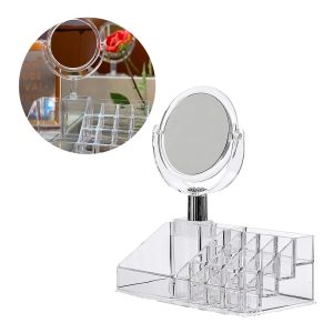 Kozmetikai rendszerező rengeteg rekesszel és kivehető, 360°-ban forgatható, 5x nagyítású sminktükörrel (BBV)